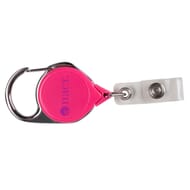 Pink badge reel with metal clip