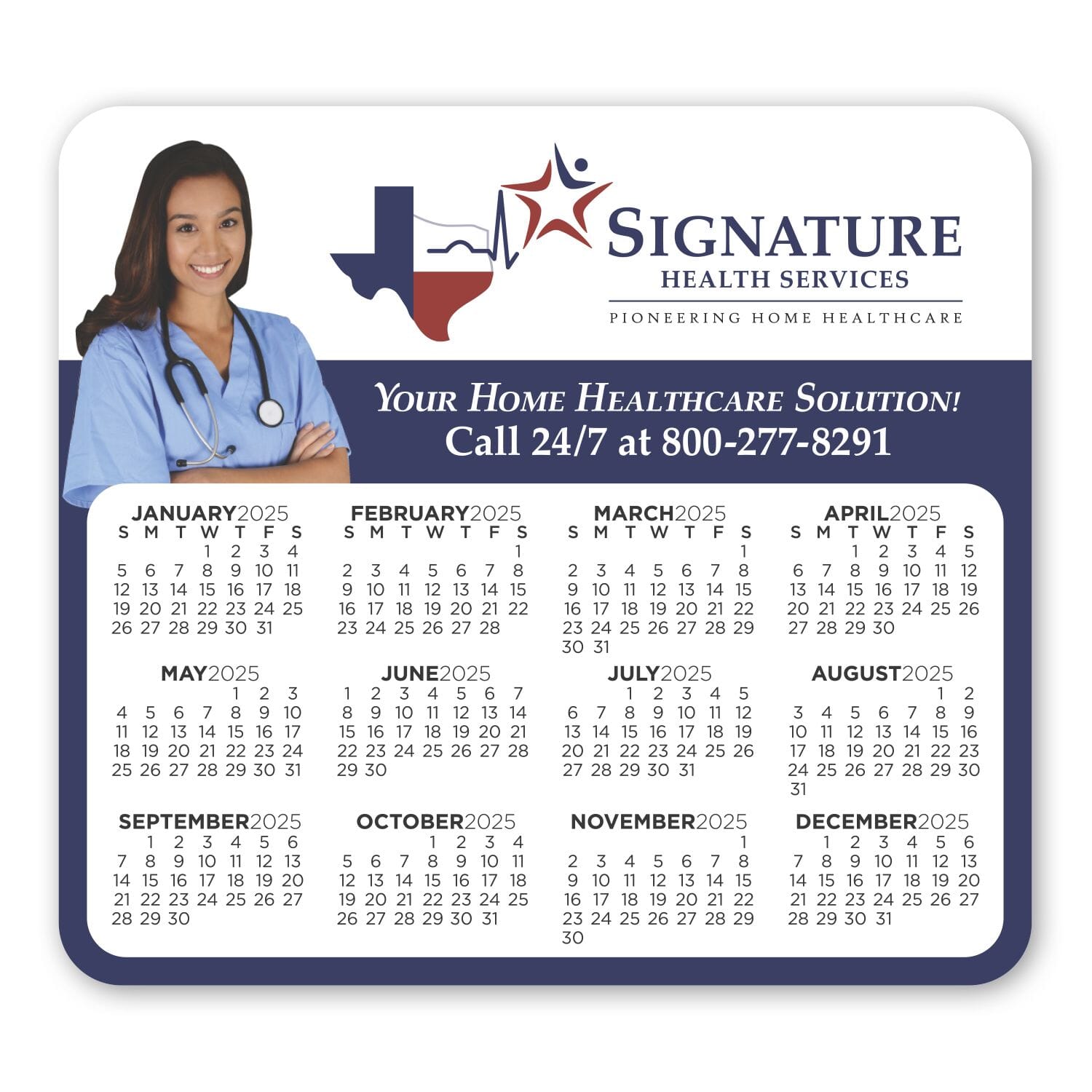 2024 Smooth Corners Magnetic Calendar
