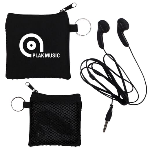 Ear Buds In Zippered Pouch