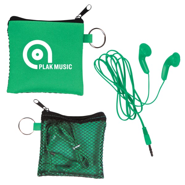 Ear Buds In Zippered Pouch