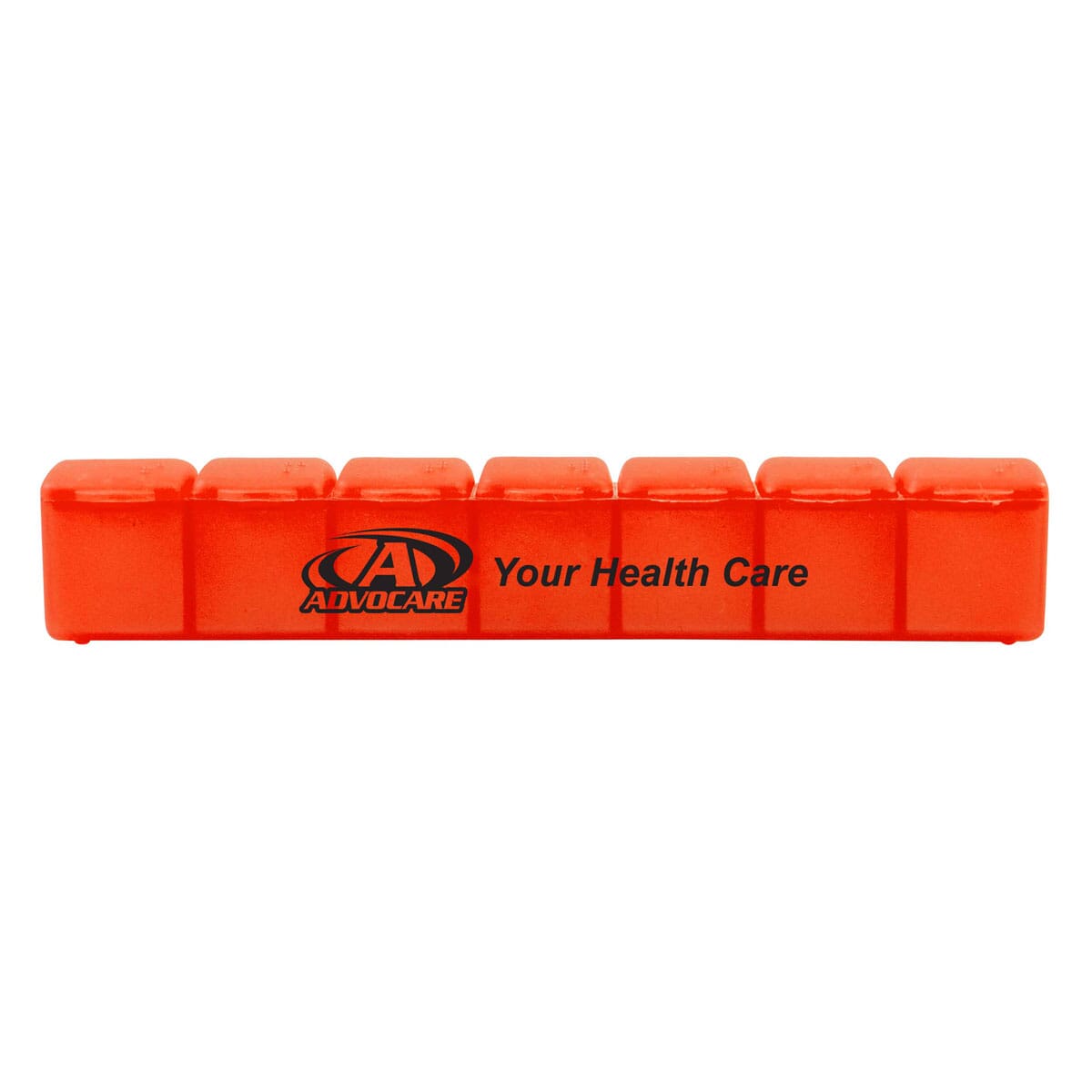 Orange 7 day medicine reminder pill case