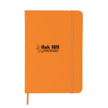 Orange soft touch journal with elastic closure