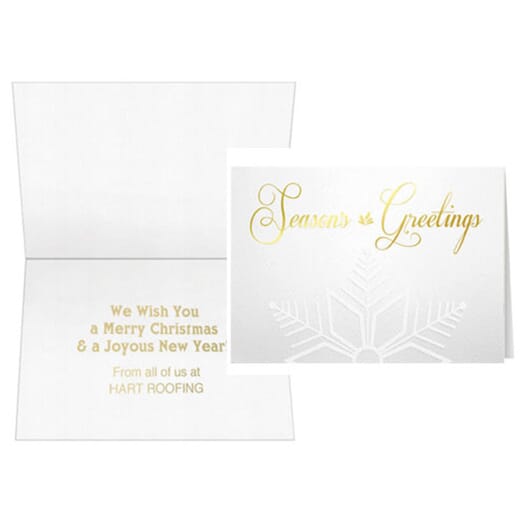 Gold Embossed Snowflake Greeting Card