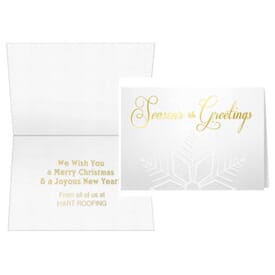 Gold Embossed Snowflake Greeting Card