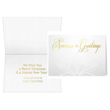 Gold Embossed Snowflake Greeting Card