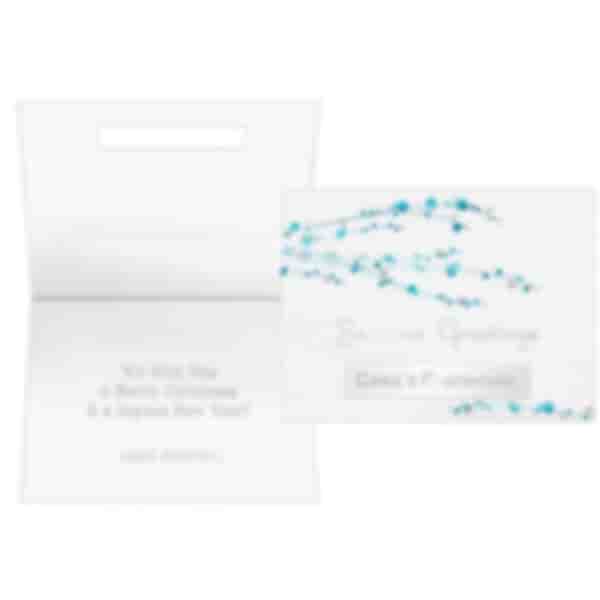 Turquoise Berry Branches Greeting Card