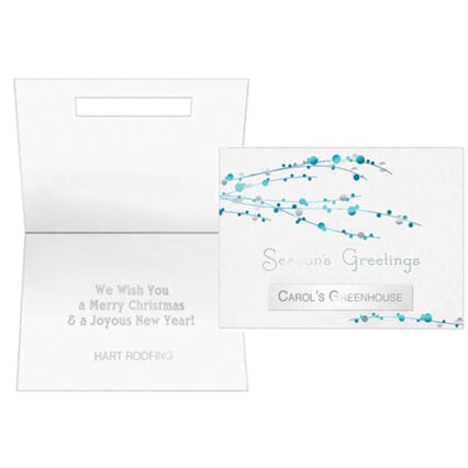 Turquoise Berry Branches Greeting Card