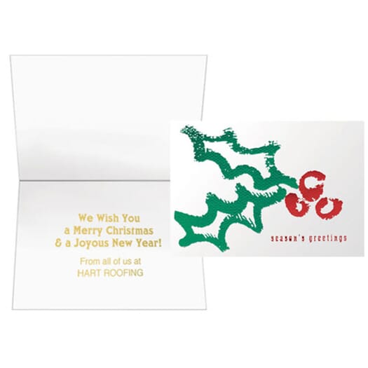 Textured Contemporary Holly Greeting Card