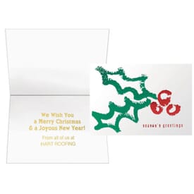 Textured Contemporary Holly Greeting Card