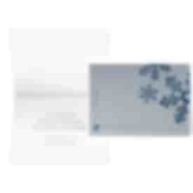 Blue Snowflakes On Silver Greeting Card