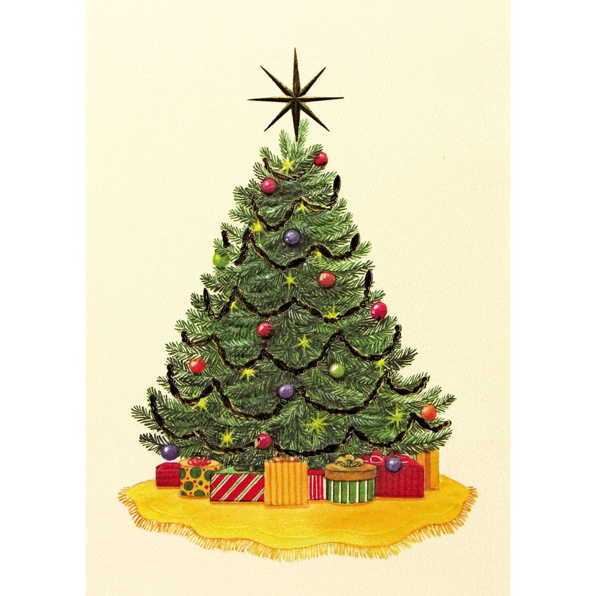 Gold Star Tree Greeting Card