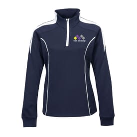 Ladies Polyester Mesh Knit 1/4 Zip Pullover