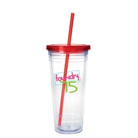 24 oz Large Colored Lid Tumbler