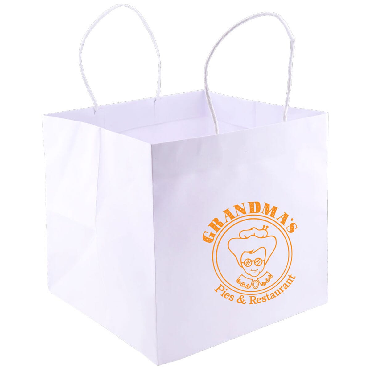 Wide Gusset Take Out Bag - White Kraft