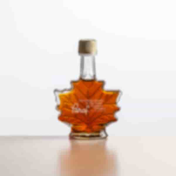 Maple Syrup Glass Leaf Bottle