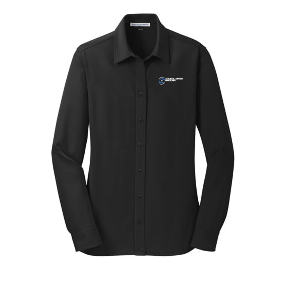 port authority ladies dimension knit dress shirt Port Authority Women's Dimension Knit Long-Sleeve Button-Down Dress Shirt Black at Amazon Women's Clothing store