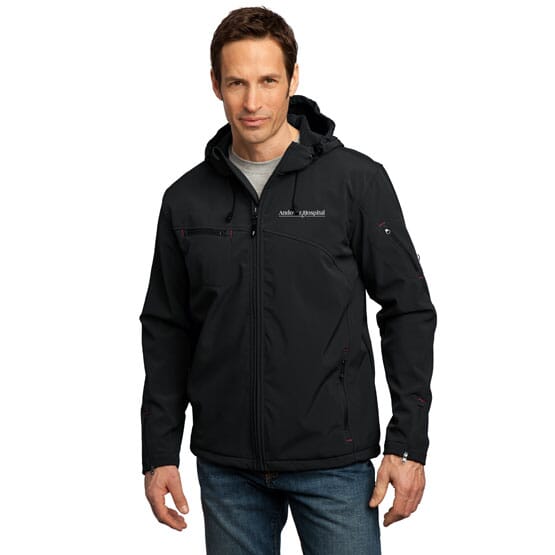Port Authority® Textured Hooded Soft Shell Jacket- Men's