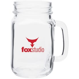 16 oz Clear Mason Jar with Handle