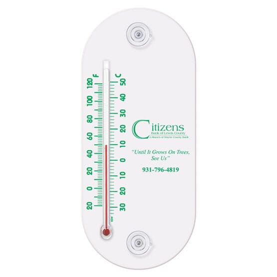 White Indoor/Outdoor Window Thermometer Promotional Giveaway Crestline
