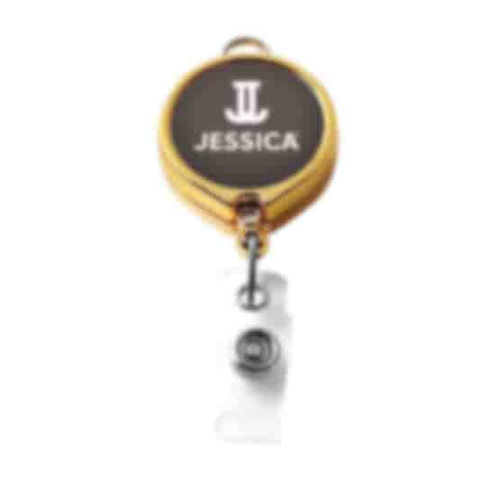 Dome Style Golden Looks Badge Reel