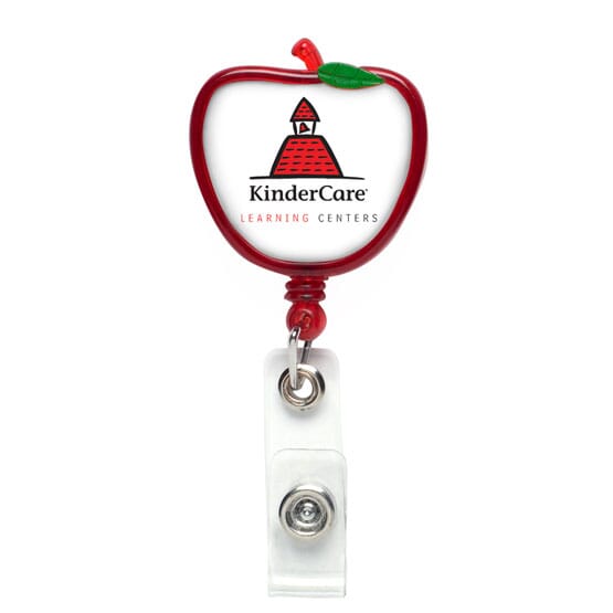 Dome Style Apple Shaped Badge Reel - Promotional