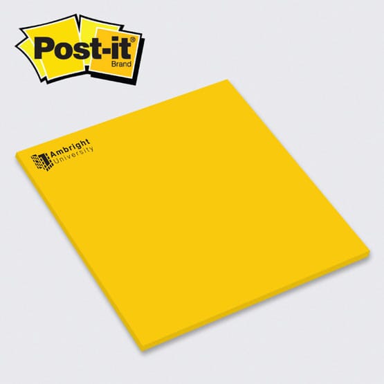 Business Brand on Heading of Yellow Large Post-it Notes