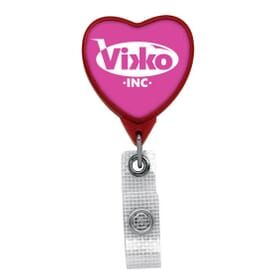 Anti-Microbial Jumbo Heart Badge Reel- Polydome