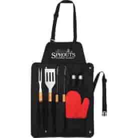 BBQ Now Apron And 3 Piece BBQ Set