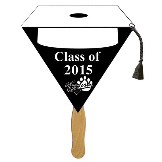 White Top Cap Shaped Graduation Fan