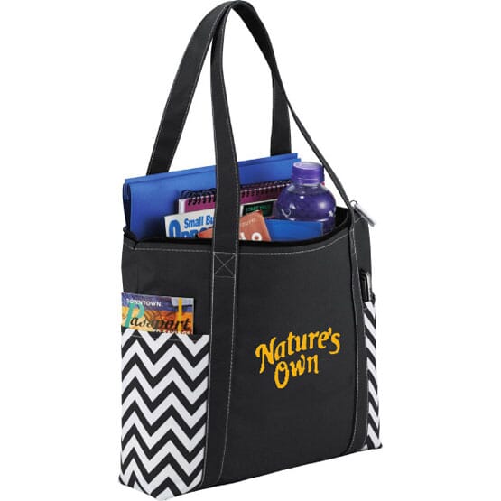 Geometric Zippered Business Tote