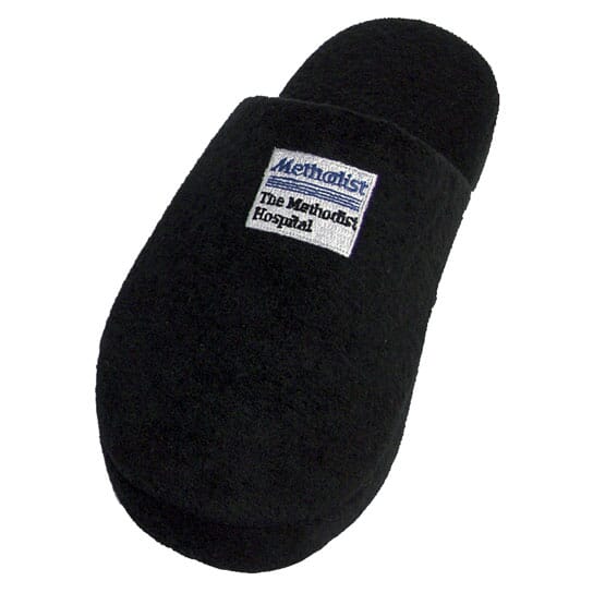 Black plush terry slipper