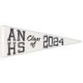 1" White Pennant 12" x 30" Sewn Strip