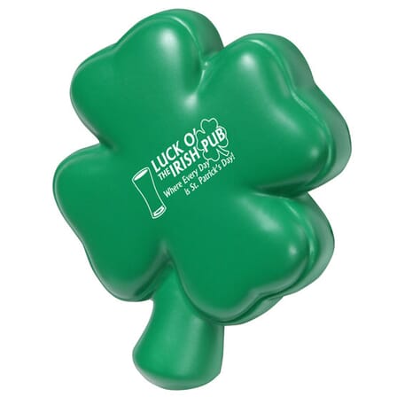 shamrock shaped stress reliever with logo