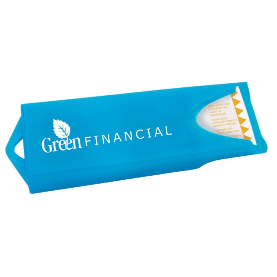 Colored Bandage Dispenser With Imprinted Bandages