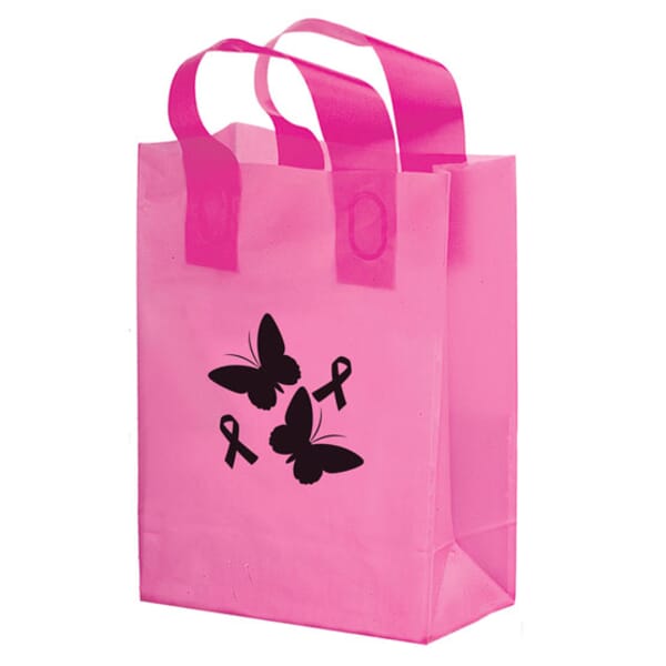 10" x 13" x 5" Large Pink Plastic Shopper