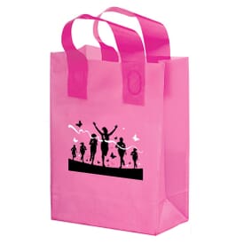 8&quot; x 10&quot; x 4&quot; Small Pink Plastic Shopper