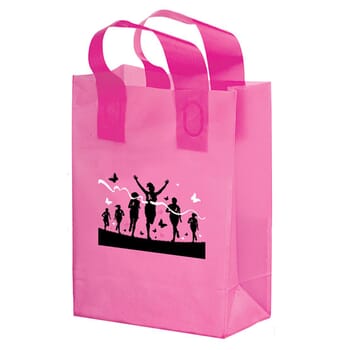 8&quot; x 10&quot; x 4&quot; Small Pink Plastic Shopper