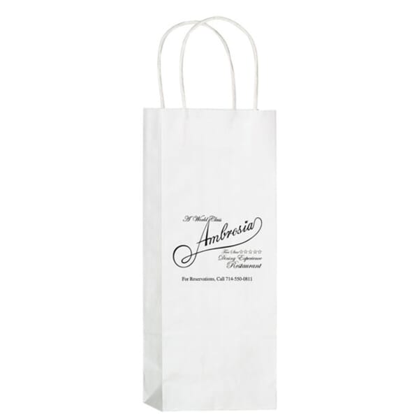 White Paper Wine Bottle Bag