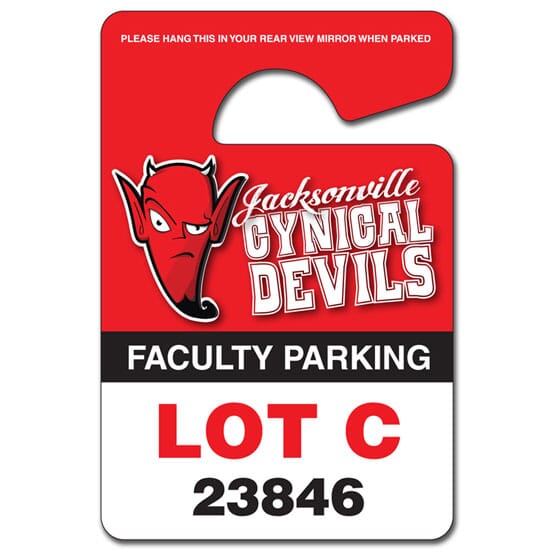 Plastic Hang Tag/Parking Permit 3" x 4.5"