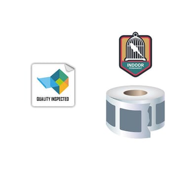 Roll of square stickers