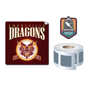 Roll Stickers/Decal Indoor Permanent 4X4 Square