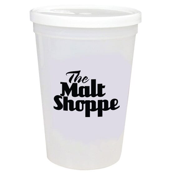 16 oz White Stadium Cup