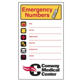 3 1/2" x 6" Emergency Numbers Mega-Mags&#8482; Magnet
