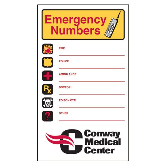 3 1/2" x 6" Emergency Numbers Mega-Mags™ Magnet