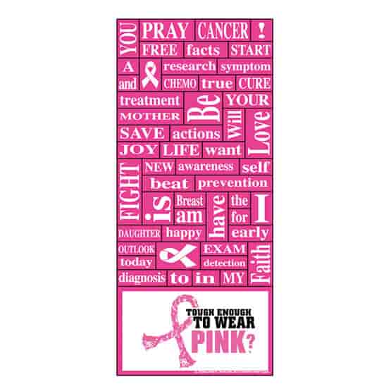 3 1/2" x 8" Breast Cancer Awareness Words Plus™ Business Card