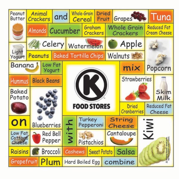 5 1/4" x 5 1/2" Healthy Snacks Words Plus™ Rectangle