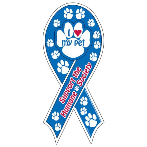 Pick 2™ Auto Ribbon Magnet With Paw Shaped Center