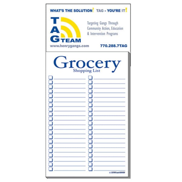 3 1/2" x 7 1/2" Business Card Add-On™ Magnet + Large Pad - Grocery List