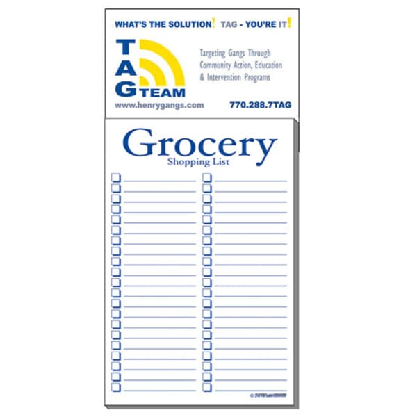 3 1/2" x 7 1/2" Business Card Add-On™ Magnet + Large Pad - Grocery List