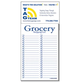 3 1/2&quot; X 7 1/2&quot; Business Card Add-On™ Magnet + Large Pad - Grocery List